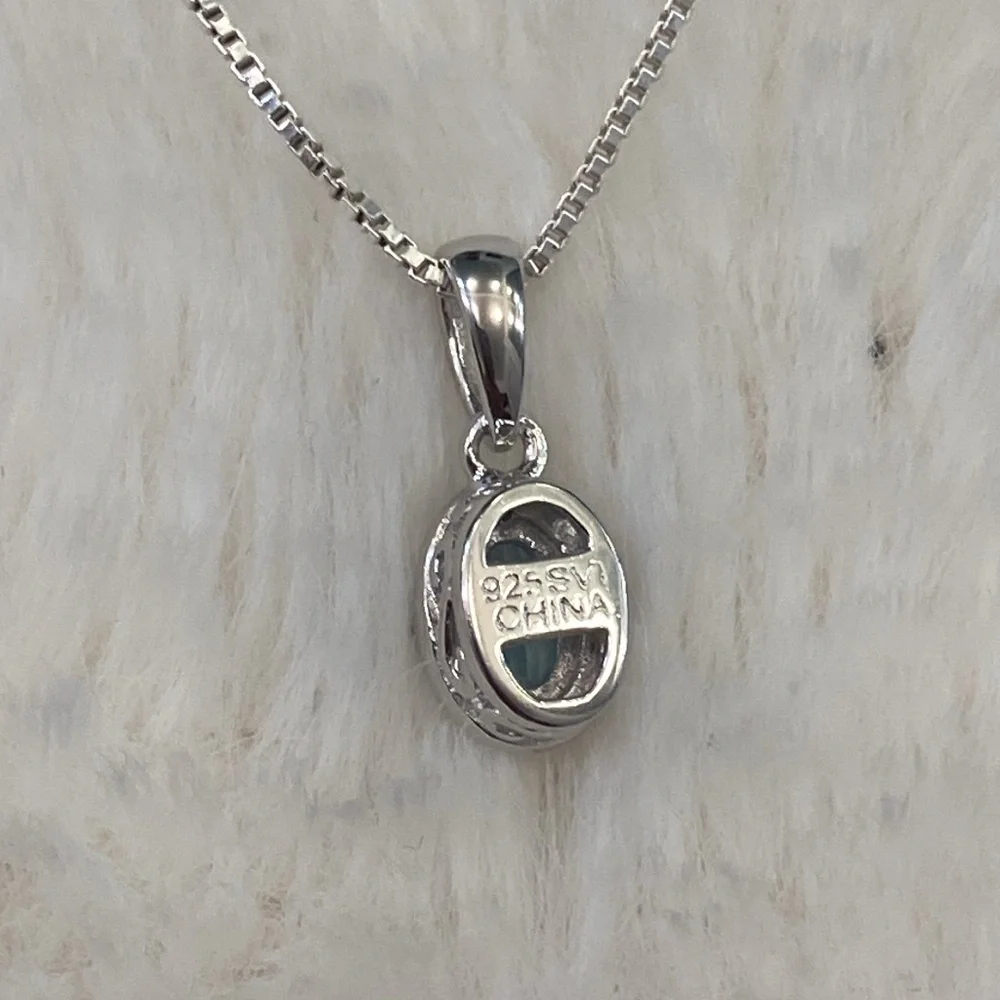 Small Halo Topaz Pendant Necklace